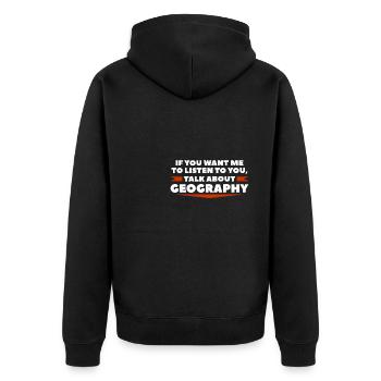 If You Want Me To Listen To You Talk About - Unisex Premium Organic Zip Hoodie - black - Back - Nico (187cm)