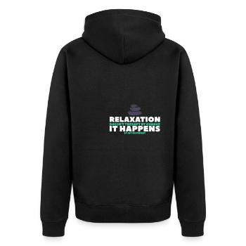 La relaxation ne thérapie pas, elle arrive par - Veste à capuche bio Premium Unisexe - noir - Dos - Nico (187cm)