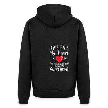 This Isn't My Heart But I'm Doing My Best Heart - Unisex Premium Organic Zip Hoodie - black - Back - Nico (187cm)