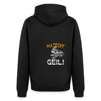 Quad Bike Biker Quad Zubehör Quad Geschenk Matsch - Unisex Premium Bio Zip Hoodie - Schwarz - Hinten - Nico (187cm)