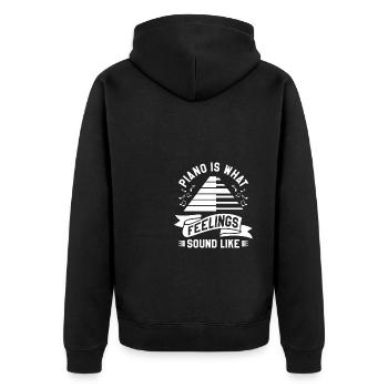 Piano Is What Feelings Sound Like Keyboard Pianist - Unisex Premium Organic Zip Hoodie - black - Back - Nico (187cm)