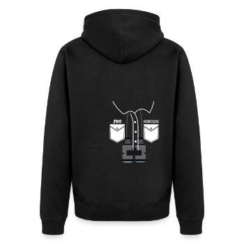 Zookeeper Outfit Costume - Unisex Premium Bio Zip Hoodie - Schwarz - Hinten - Nico (187cm)