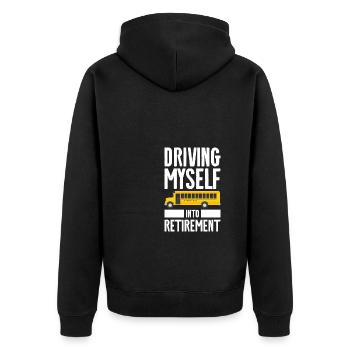 Driving Myself Into Retirement School Bus Driver - Unisex Premium Organic Zip Hoodie - black - Back - Nico (187cm)