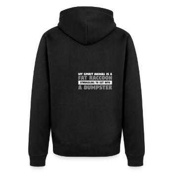 My Spirit Animal Is A Fat Raccoon Raccoons - Unisex Premium Organic Zip Hoodie - black - Back - Nico (187cm)