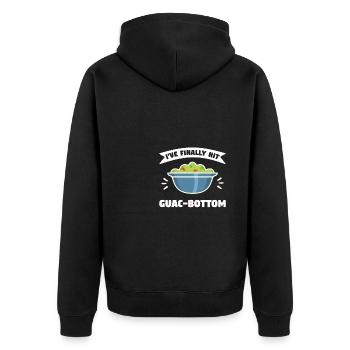 I've Finally Hit Guac-Bottom National Guacamole Da - Unisex Premium Bio Zip Hoodie - Schwarz - Hinten - Nico (187cm)