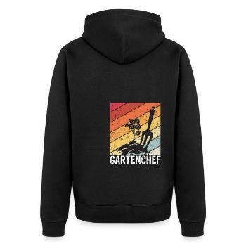Gartenchef Gärtner Gartenarbeit Hobby Garten Spruc - Unisex Premium Bio Zip Hoodie - Schwarz - Hinten - Nico (187cm)