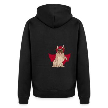 Cute Dog Pug In Vampire Costume - Unisex Premium Bio Zip Hoodie - Schwarz - Hinten - Nico (187cm)