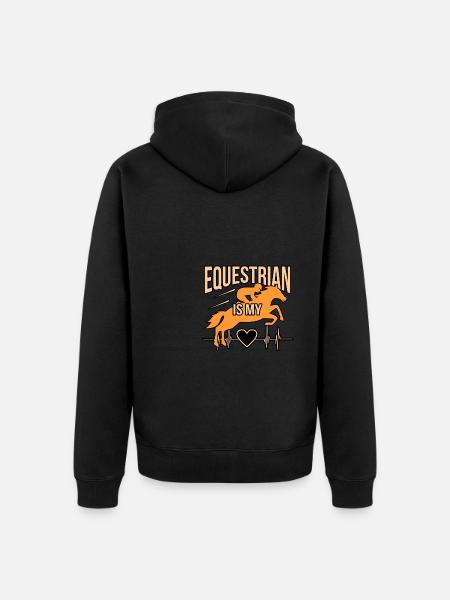 Reiter-lustiges Reiten-mädchen-geschenk - Unisex Premium Bio Zip Hoodie - Schwarz