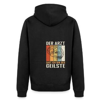 Fahrradfahrer MTB Mountainbike Rennrad Spruch - Unisex Premium Bio Zip Hoodie - Schwarz - Hinten - Nico (187cm)
