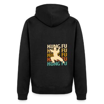 Artiste martial de Kung Fu Classique Rétro Vintage - Veste à capuche bio Premium Unisexe - noir - Dos - Nico (187cm)