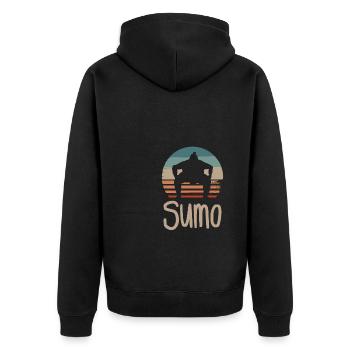 Lutteur de sumo classique rétro vintage - Veste à capuche bio Premium Unisexe - noir - Dos - Nico (187cm)
