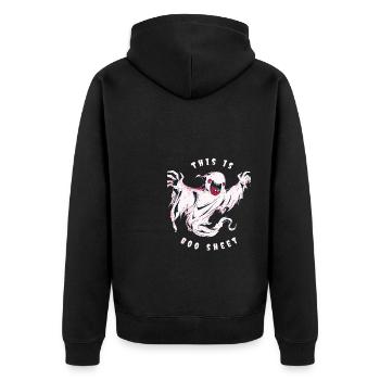 C’est Boo Sheet Halloween Ghost - Veste à capuche bio Premium Unisexe - noir - Dos - Nico (187cm)