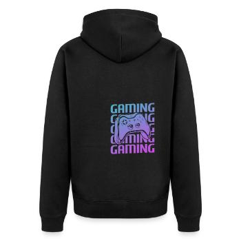 Retro Vintage Classic Gaming Video Game Gamer - Unisex Premium Organic Zip Hoodie - black - Back - Nico (187cm)