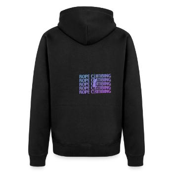 Retro Vintage Classic Rope Climbing Climber - Unisex Premium Organic Zip Hoodie - black - Back - Nico (187cm)