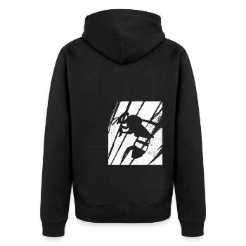 Vintage Bienen Flüsterer Bee Imker Bienen Geschenk - Unisex Premium Bio Zip Hoodie - Schwarz - Hinten - Nico (187cm)
