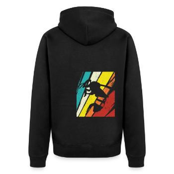 Vintage Bienen Flüsterer Bee Imker Biene Imkerei M - Unisex Premium Bio Zip Hoodie - Schwarz - Hinten - Nico (187cm)