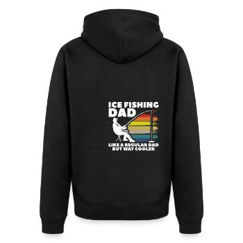 Papa pêcheur sur glace comme un papa ordinaire mais beaucoup plus cool - Veste à capuche bio Premium Unisexe - noir - Dos - Nico (187cm)