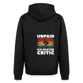 Unpaid Ice Skater Critic Skates Skating - Unisex Premium Bio Zip Hoodie - Schwarz - Hinten - Nico (187cm)