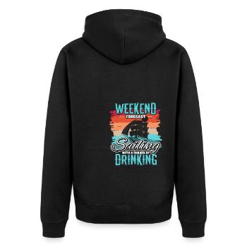 Segler Segelschiff Segelboot - Unisex Premium Bio Zip Hoodie - Schwarz - Hinten - Nico (187cm)