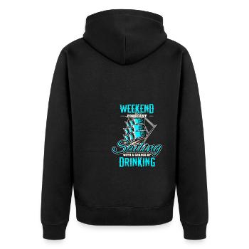 Segler Segelschiff Segelboot - Unisex Premium Bio Zip Hoodie - Schwarz - Hinten - Nico (187cm)