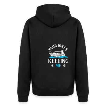 Segler Segelschiff Segelboot - Unisex Premium Bio Zip Hoodie - Schwarz - Hinten - Nico (187cm)