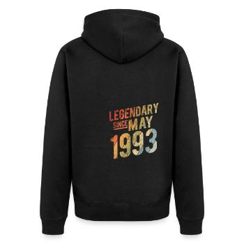 30th Birthday Gift Legendary Since May 1993 30 Yea - Unisex Premium Bio Zip Hoodie - Schwarz - Hinten - Nico (187cm)