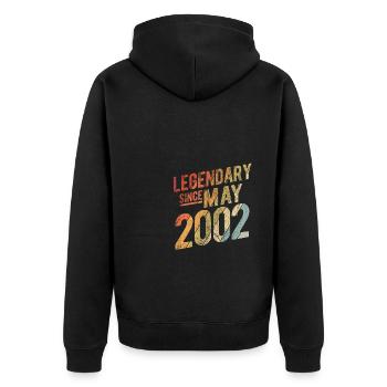 20th Birthday Gift Legendary Since May 2002 20 Yea - Unisex Premium Bio Zip Hoodie - Schwarz - Hinten - Nico (187cm)