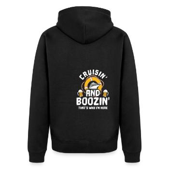 Cruise Cruise Vacation Drink - Unisex Premium Organic Zip Hoodie - black - Back - Nico (187cm)