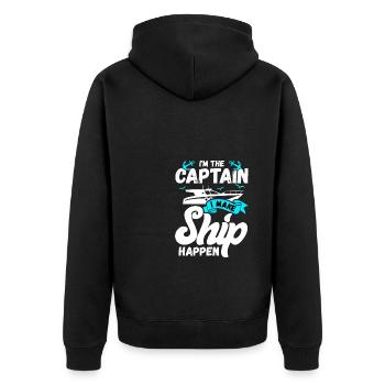 Segler Segelschiff Segelboot - Unisex Premium Bio Zip Hoodie - Schwarz - Hinten - Nico (187cm)
