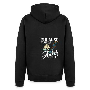 Segler Segelschiff Segelboot - Unisex Premium Bio Zip Hoodie - Schwarz - Hinten - Nico (187cm)