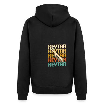 Retro Vintage Classic Keytar Player Instrument - Unisex Premium Organic Zip Hoodie - black - Back - Nico (187cm)