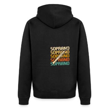 Retro Vintage Classic Soprano Instrument Guita - Unisex Premium Organic Zip Hoodie - black - Back - Nico (187cm)