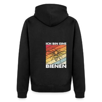 Ich Bin Eine Biene Imker Biene Bienen Flüsterer Sp - Unisex Premium Bio Zip Hoodie - Schwarz - Hinten - Nico (187cm)