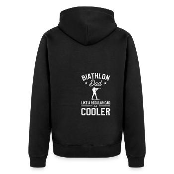 Biathlon Dad Like A Regular Dad But Cooler Biathle - Unisex Premium Organic Zip Hoodie - black - Back - Nico (187cm)