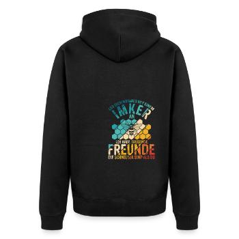 Imker Bienen Leg dich niemals mit einem Imker an G - Unisex Premium Bio Zip Hoodie - Schwarz - Hinten - Nico (187cm)