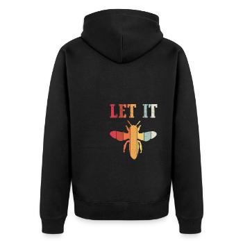 Let It Bee Bienen Flüsterer - Imker Biene Imkerei - Unisex Premium Bio Zip Hoodie - Schwarz - Hinten - Nico (187cm)