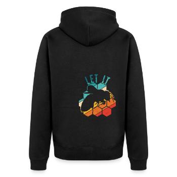 Let It Bee Bienen Flüsterer - Imker Biene Imkerei - Unisex Premium Bio Zip Hoodie - Schwarz - Hinten - Nico (187cm)