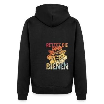 Rettet die Bienen Imker Imkerei Naturschutz Biene - Unisex Premium Bio Zip Hoodie - Schwarz - Hinten - Nico (187cm)