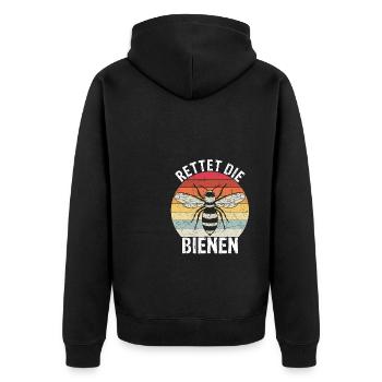 Rettet die Bienen Imker Imkerei Naturschutz Bienen - Unisex Premium Bio Zip Hoodie - Schwarz - Hinten - Nico (187cm)