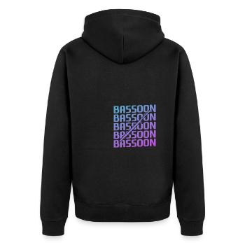 Retro Vintage Classic Bassoon Player Instrument - Unisex Premium Bio Zip Hoodie - Schwarz - Hinten - Nico (187cm)