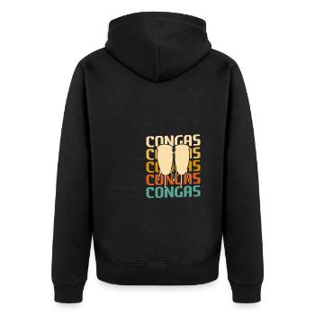 Retro Vintage Classic Congas Player Instrument - Unisex Premium Bio Zip Hoodie - Schwarz - Hinten - Nico (187cm)