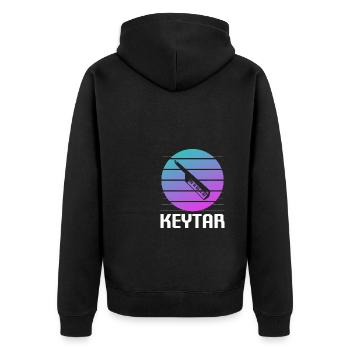 Retro Vintage Classic Keytar Player Instrument - Unisex Premium Organic Zip Hoodie - black - Back - Nico (187cm)