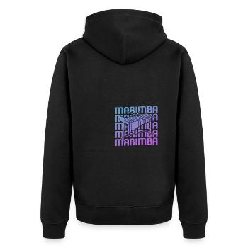 Retro Vintage Classic Marimba Player Instrument - Unisex Premium Bio Zip Hoodie - Schwarz - Hinten - Nico (187cm)