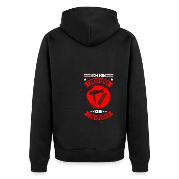 Friseurin Friseur Zauberer Spruch Haarstylist Gesc - Unisex Premium Bio Zip Hoodie - Schwarz - Hinten - Nico (187cm)
