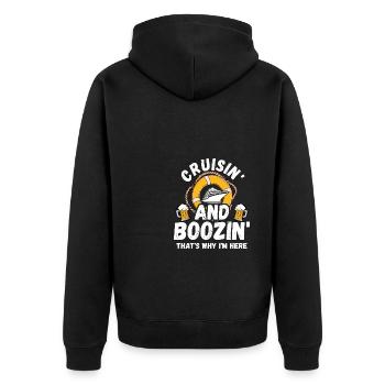 Kreuzfahrt Urlaub - Unisex Premium Bio Zip Hoodie - Schwarz - Hinten - Nico (187cm)
