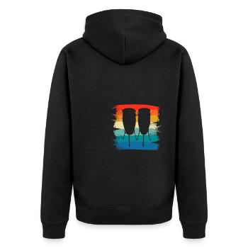 Retro Vintage Classic Congas Player Instrument - Unisex Premium Bio Zip Hoodie - Schwarz - Hinten - Nico (187cm)