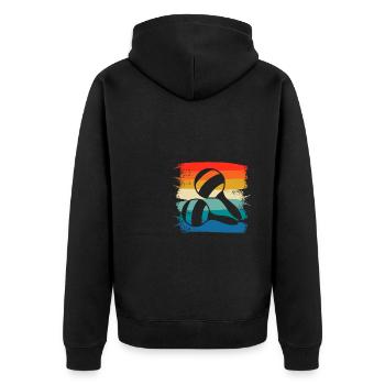 Retro Vintage Classic Maraca Player Instrument - Unisex Premium Organic Zip Hoodie - black - Back - Nico (187cm)
