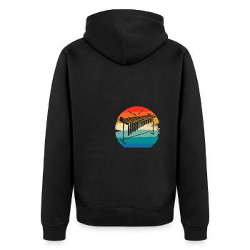 Retro Vintage Classic Marimba Player Instrument - Unisex Premium Bio Zip Hoodie - Schwarz - Hinten - Nico (187cm)