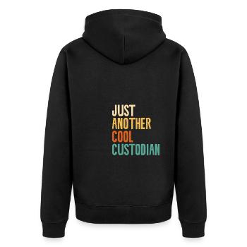Juste un autre concierge d’école cool - Veste à capuche bio Premium Unisexe - noir - Dos - Nico (187cm)