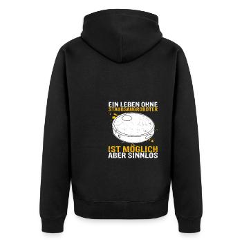 Staubsaugroboter Staubsauger Roboter Spruch - Unisex Premium Bio Zip Hoodie - Schwarz - Hinten - Nico (187cm)